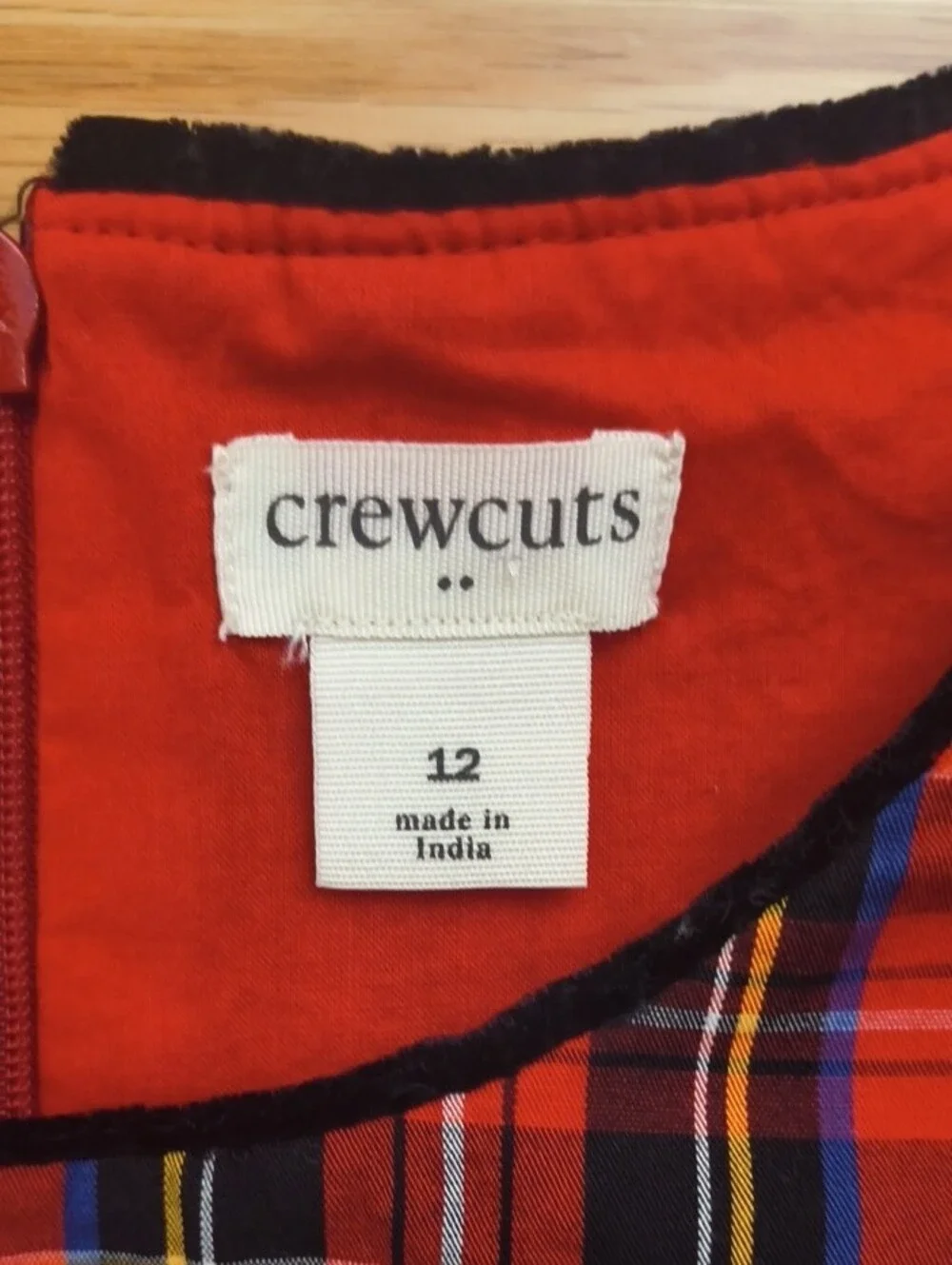 Crewcuts Flutter Sleeve Tartan Dress Size 8 EUC